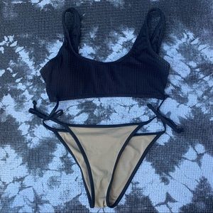 Black and brown summer bikini